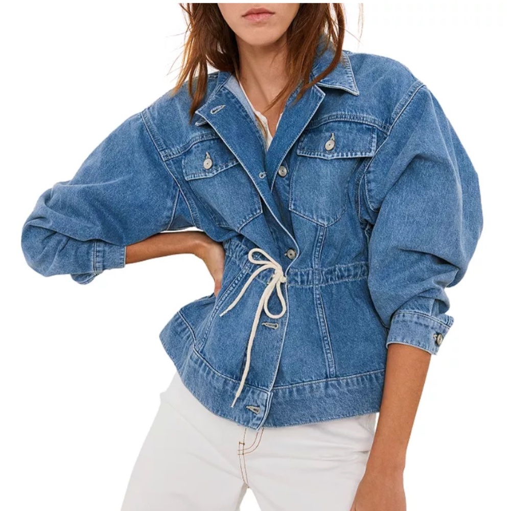Ba$sh Women's Edson Tie-Waist Denim Jacket - Size M - NWOT